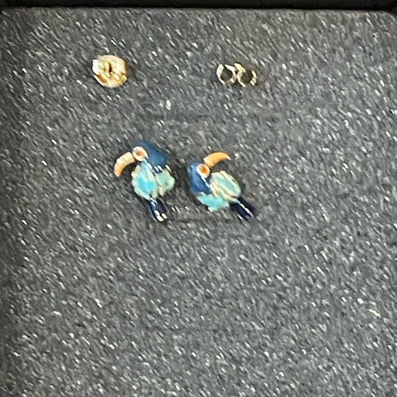 nwot Blue and Orange toucan bird post Earrings - Picture 4 of 4